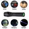 High Power T6 LED Flashlights Camping Torch 5 Light Modes Zoom Light Aluminum Alloys Waterproof Material External 18650 Battery