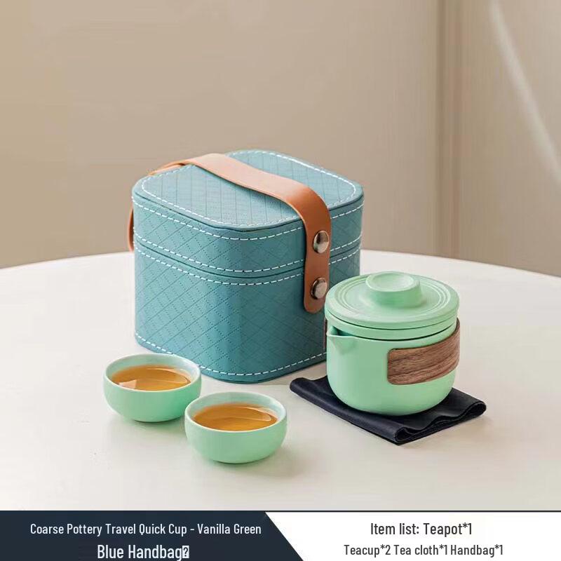 Minimalist Portable Coarse Pottery Travel Tea Set