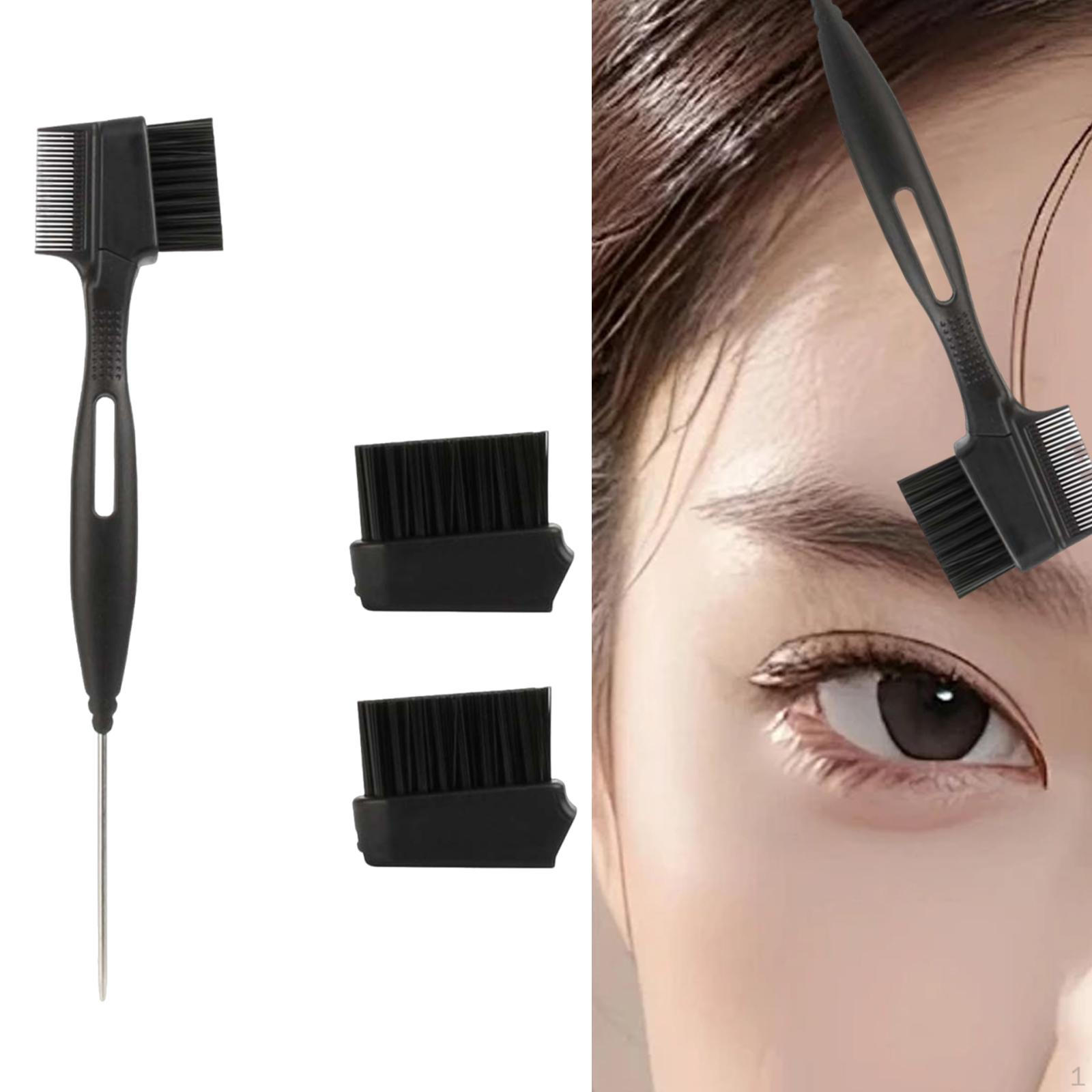 

Двусторонняя кисть для бровей, дразнящая булавка для хвоста, расчесывание волос, расческа для ресниц чёрный