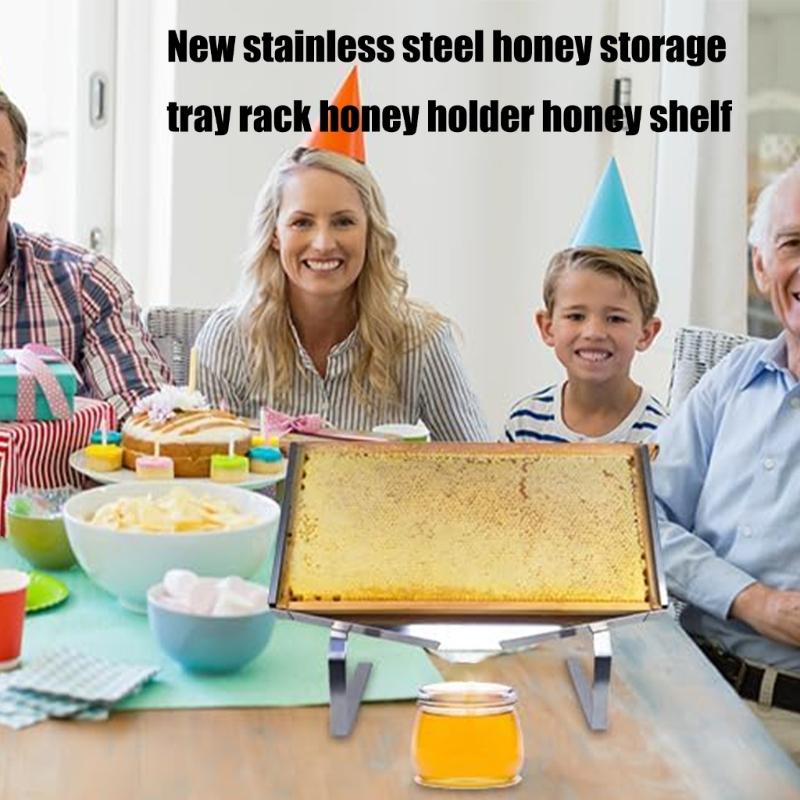 Stainless Steel Honeycomb Frame Stand Beekeeping Rack With Adjustable Leg For Honeys Cutting And Interactive Showcases