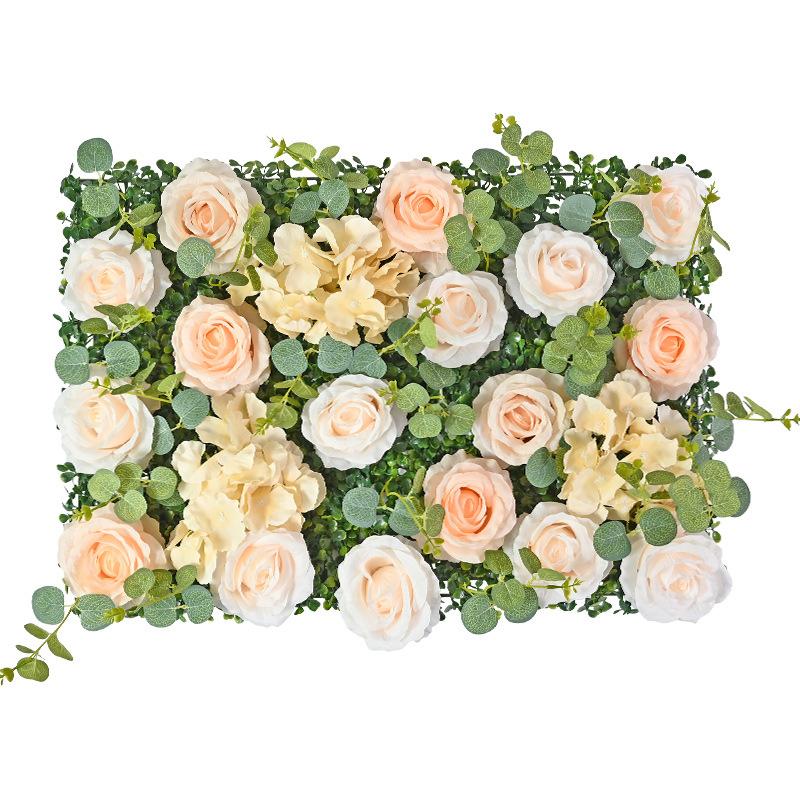 Simulation Flower Wall Three-dimensional Background Wall Decoration Eucalyptus Leaf Rose Window Flower Wall Simulation Flower Large Wedding Flower Row