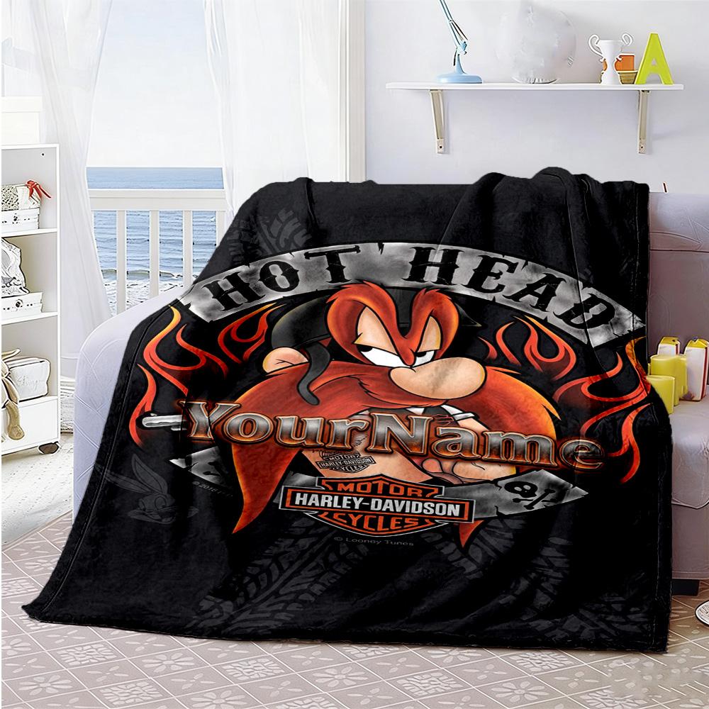 Harley-davidson Motorcycles Customize Text Blanket Multi-purpose Customizable Blanket Soft Warm Cozy for Bed Bedding Nap Living Room for All Occasions