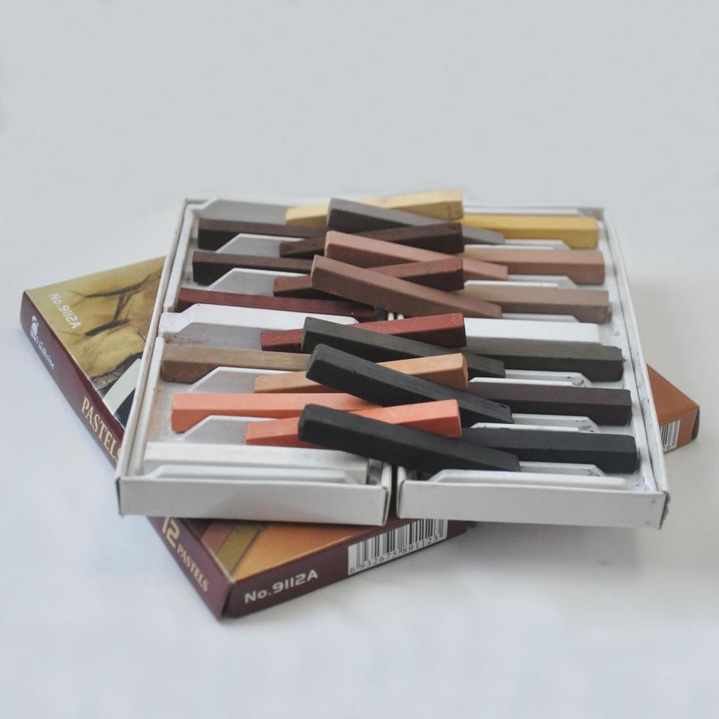 Profesjonalny zestaw 12 kolorów grafitowych pasteli w sztyfcie do szkicowania i tworzenia artystycznego