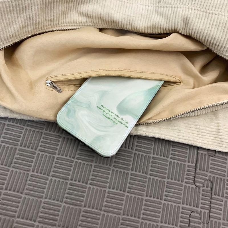 Corduroy Large Capacity Crossbody Bags for Women Vintage Hobos Shoulder Bag Ladies Solid Color Fashi Female Purses Handbags