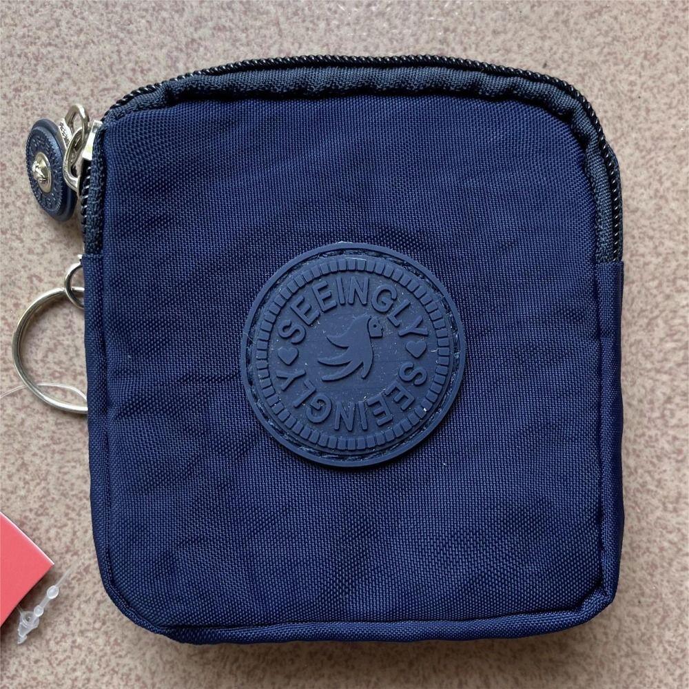 Brief Doppelschicht-Geldbörse Nylon Einfache Aufbewahrungstasche Tragbar Kurz Reißverschluss Münzfach Outdoor