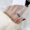 New Creative Tassel Round Beads Smooth 925 Sterling Silver Jewelry Retro Multi-layer Braided Personality Opening Rings TYB050