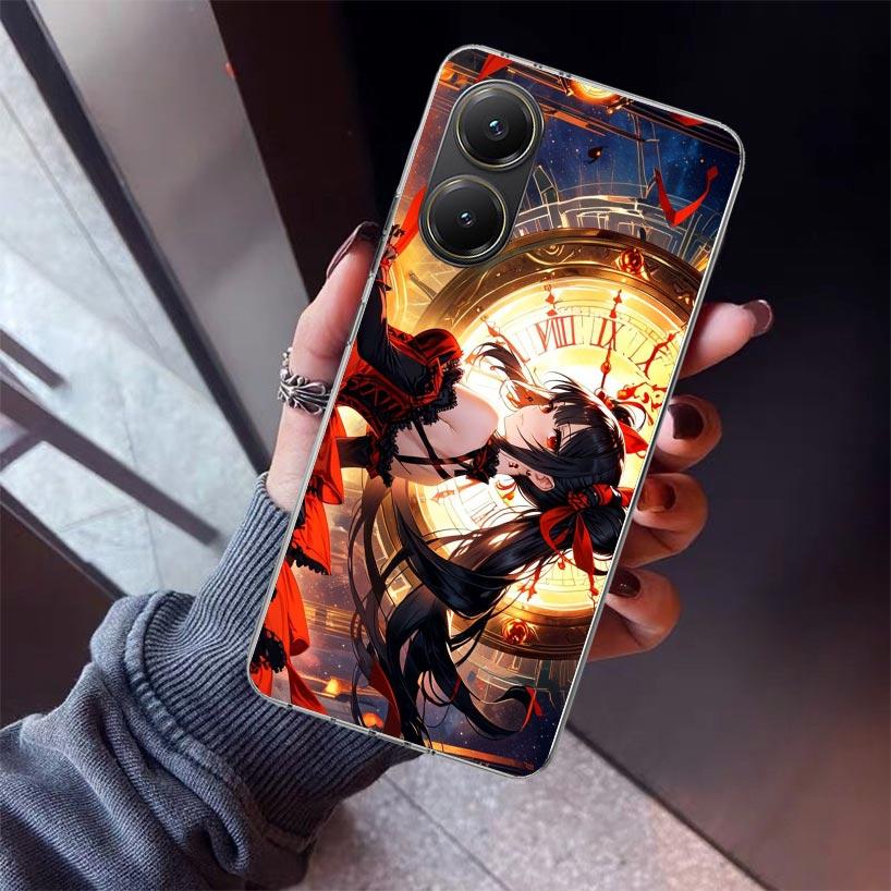 Date A Live Tokisaki Kurumi Phone Case For Xiaomi Poco X5 X6 X7 Pro F7 Ultra M7 Redmi 15C 15 13C 13 12C 12 10 10C 10A 9 9C 9T 9A