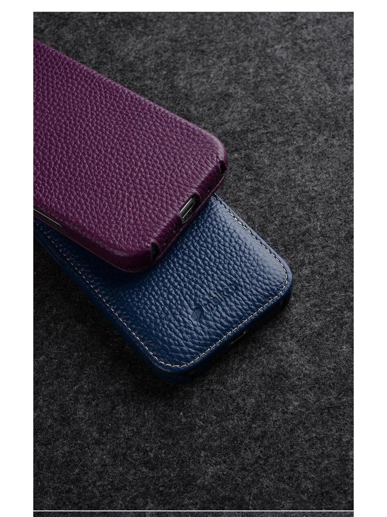 Melkco Genuine Leather Flip Case for iPhone 16 Pro Max/Plus - Magnetic Protective Cover