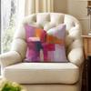 Color paint Cushion Cover Natural Linen Organic Fabric DoubleSided Printing Couch Pillow Covers Home Decor