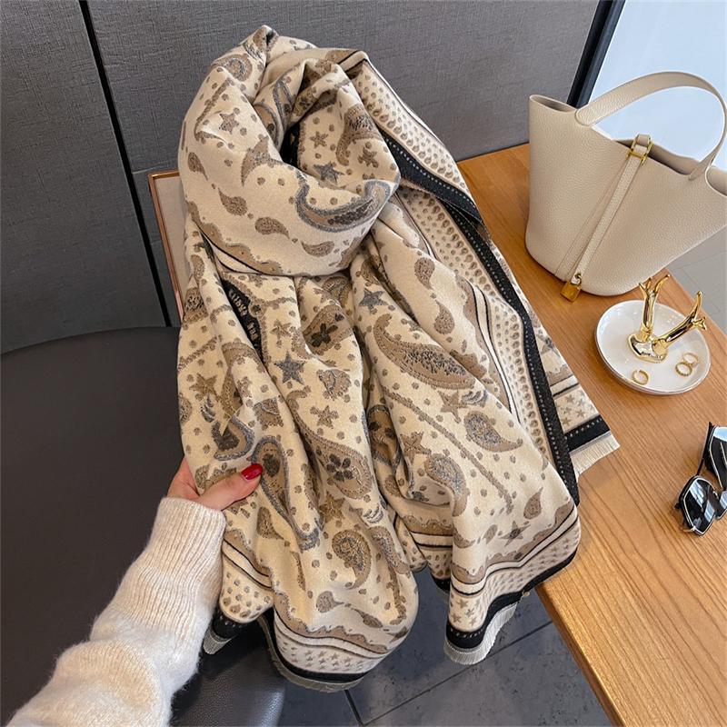 Autumn and Winter Travel Warm Cashmere Shawl Scarf Fashion Women Luxury Print Pashmina Blanket Wraps Female Poncho Bufanda