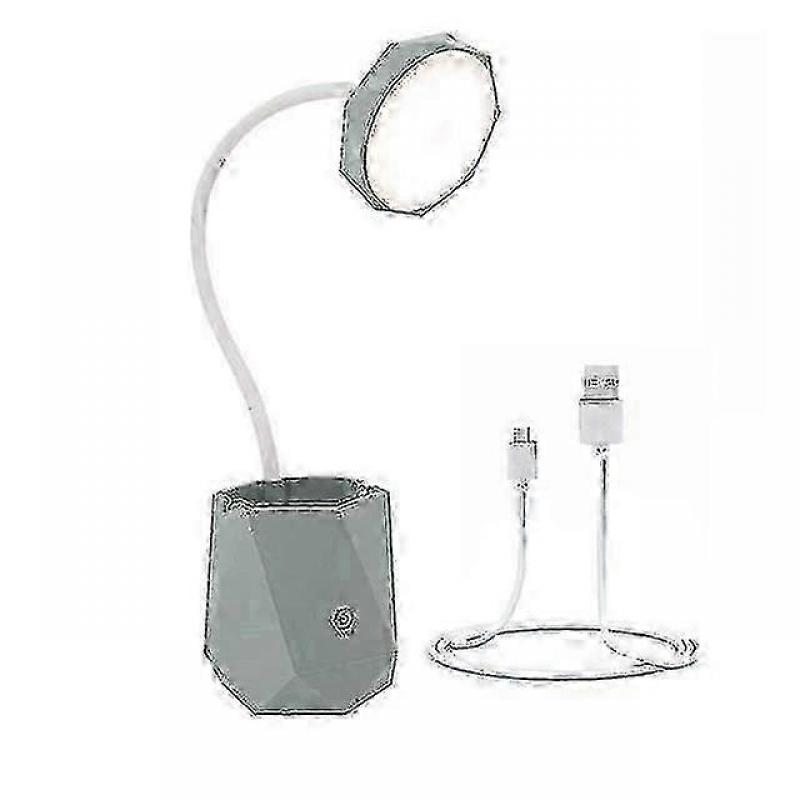 Led Table Lamp, Eye-caring Light Press Control 3 Level Dimmer Usb Portable Charging Port with Pencil