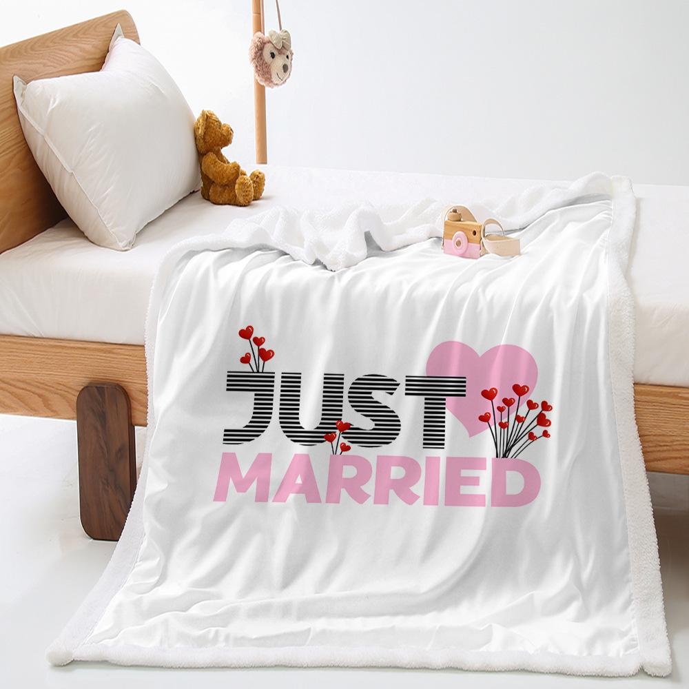 2D digital printing Valentine's Day thickened lamb wool crystal fleece blanket blanket