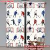 2D flat printing 2pcs Party Curtains Hockey Players and Goals Digital Printed Polyester Drapes Festive Curtains Perfect for