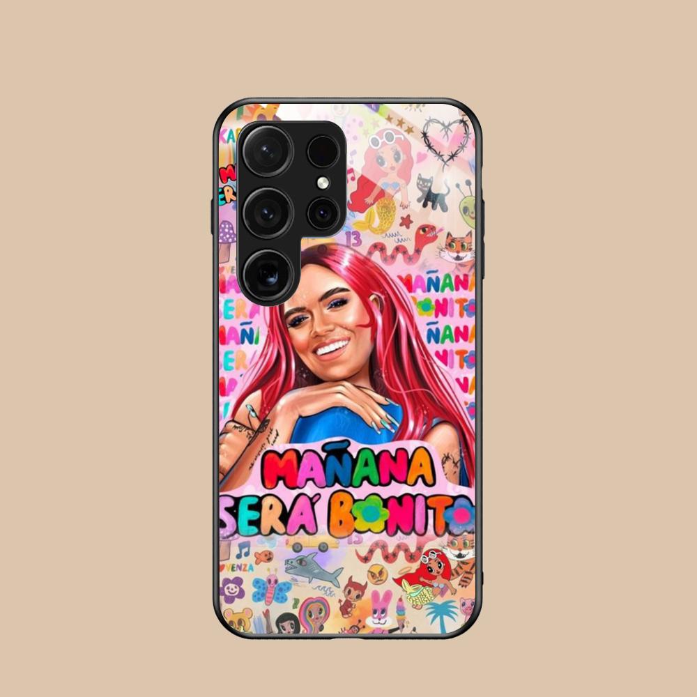 Karol G Latino Mobile Cell Phone Case for Samsung Galaxy S26 S25 S24 S23 S22 S21 S20 Note20 Plus FE Ultra Glass Colorful Cover