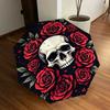 1pc Skull Roses Dark Artwork Umbrella with Plastic Handle,Suitable for All Seasons Home Travel Outdoor UmbrellaDD1663