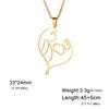 Teamer Cat Kitten Pendant Necklace Stainless Steel Pet Animal Necklace Cute Funny Cat Daily Jewelry for Women Girls No Rust