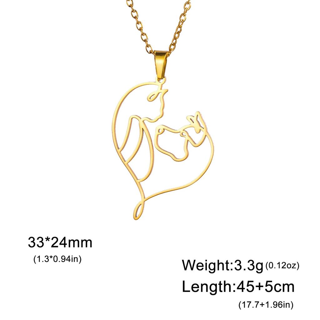 Teamer Cat Kitten Pendant Necklace Stainless Steel Pet Animal Necklace Cute Funny Cat Daily Jewelry for Women Girls No Rust