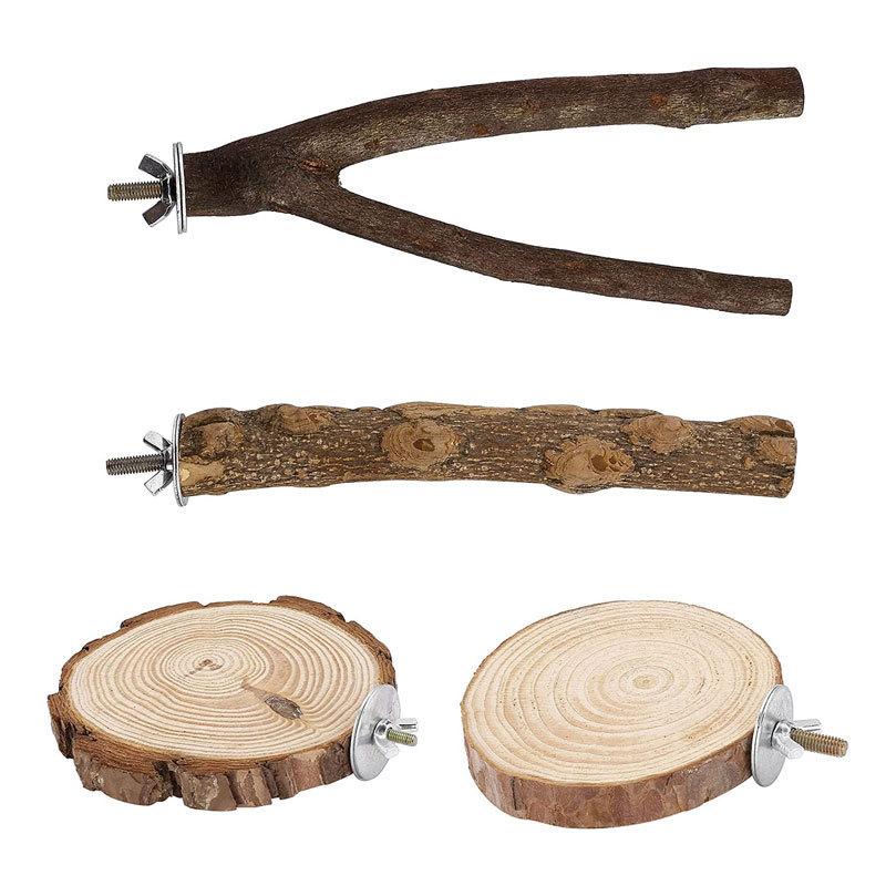 Premium Pole High Quality Parrot Apple Wooden Jumpboard Parrot Rest Platform Jumping Platform Grinding Claw Bird Standing Stick Standing