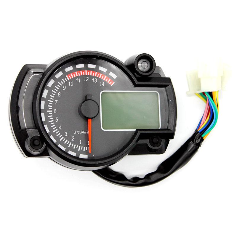 1000rpm Modern Motorcycle Digital Light LCD Digital Gauge Speedometer Tachometer Odometer Adjustable Motorcycle Speedometer