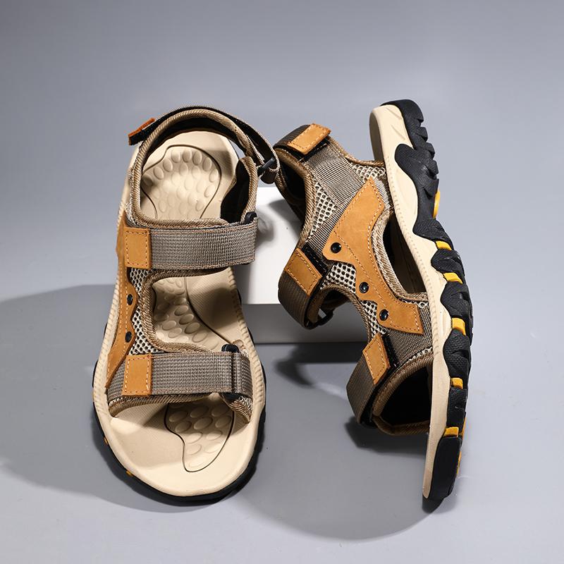 39-47 Men's Sandals Lightweight Casual Leather Shoes Large Size Sandals Camel Sandals for Men