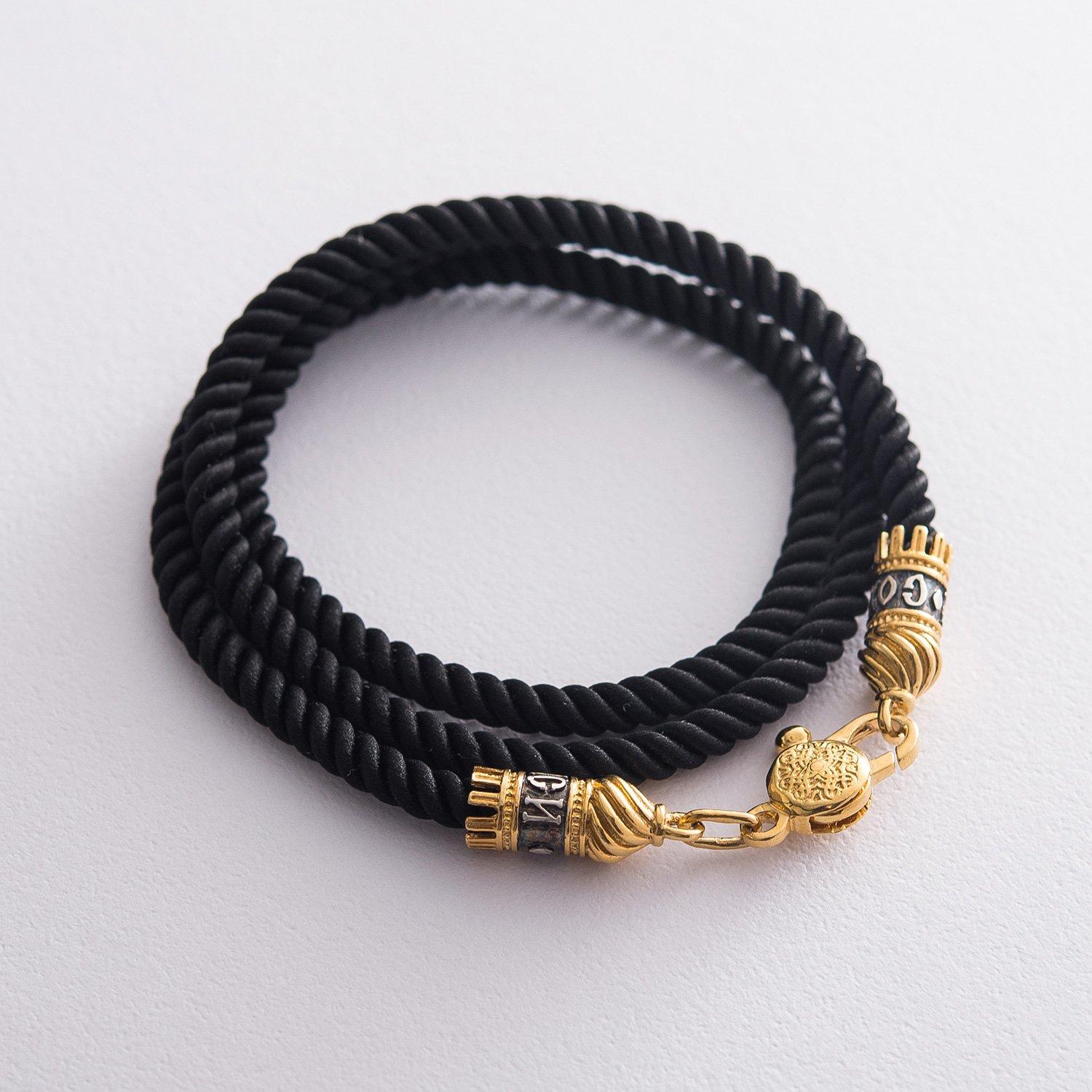 

Шовковий шнурок Врятуй і збережи зі срібною позолоченою застібкою (4мм) Oniks 40 срібний