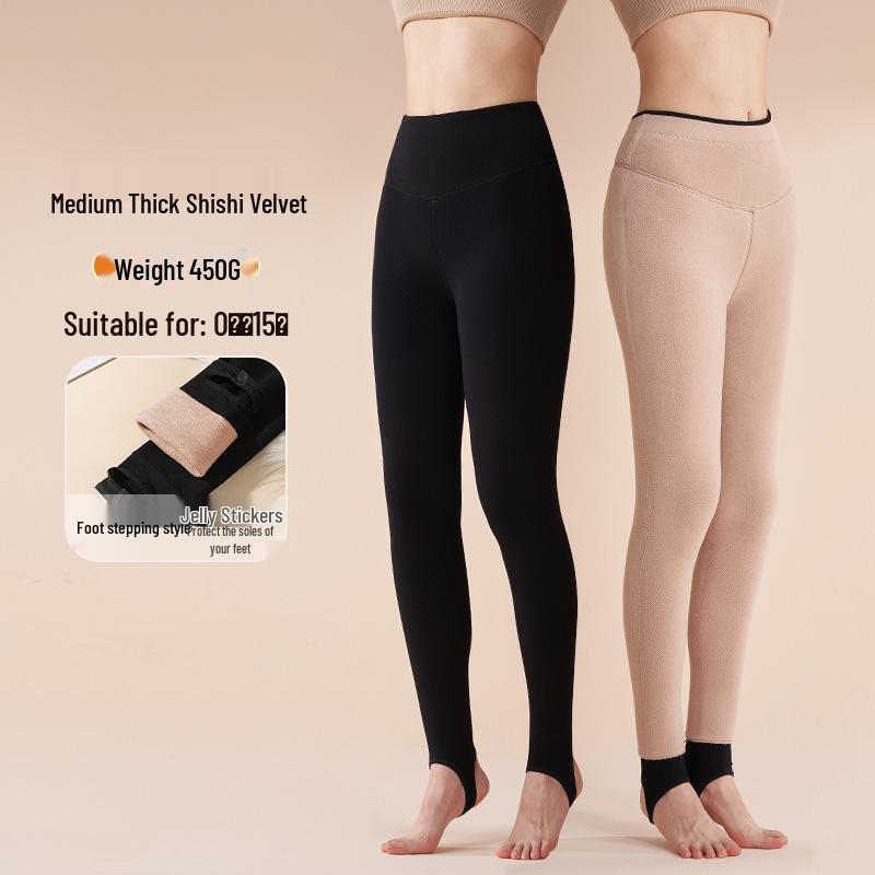 

Женские леггинсы Slim Fit из утолщенной шерсти, шелка, кашемира и хлопка с бархатом - Теплые, большого размера, с дизайном для стройности ног для погоды Северо-Востока S (45~60 kg)