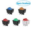 5PCS KCD4 Rocker Switch AC 10A/125V 6A/250V DPST 4 Pins 2 Position ON/OFF Red LED Light Illuminated Boat Rocker Switch