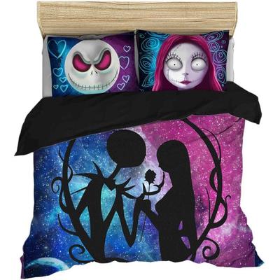 Nightmare Before Christmas Three-Piece Quilt Cover On The Bed