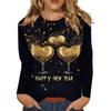 Women's And Winter Round Neck Long Sleeve T-Shirt Printed Top