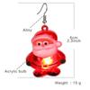 Santa Claus Xmas Dangle Ear Clips Electric Luminous Christmas Pendant LED Drop Earrings  Girls