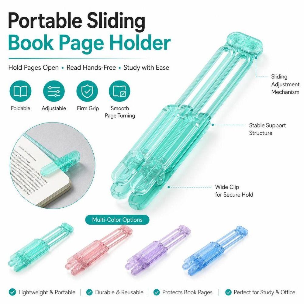 Transparent Book Page Clip Plastic Reading Book Clip New Book Page Holder Reading Accessories