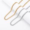 Hip Pop Chunky Cuban Chain Necklace Six Sided Polished Chain Stainless Steel Gold Plated Necklaces for Men Women SSNK183