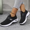 Spring Autumn Breathable Running Shoes Women Comfortable Non Slip Thick Sole Sneakers Woman  Slip On Black Sports Shoes
