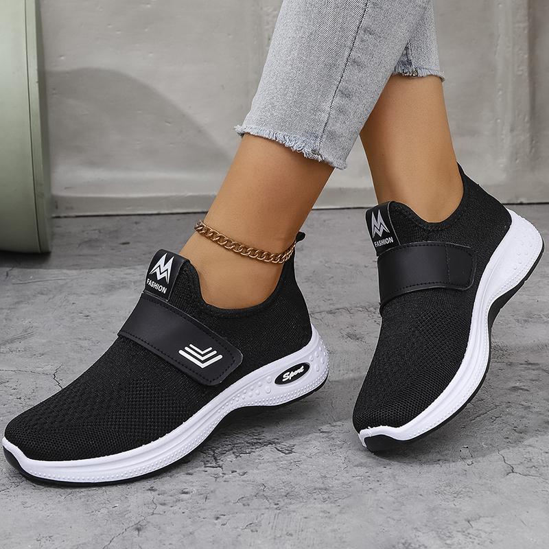 

Модная весенне-осенняя дышащая обувь для бега Женская удобная нескользящая обувь на толстой подошве Женские кроссовки 2025 Слипоны Черная спортивная обувь 43 чёрный