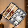 Light Luxury Retro Set Coarse Pottery Qingshan Flying Bird Office Kuaike Outdoor Travel Tea Set Portable Set Enterprise