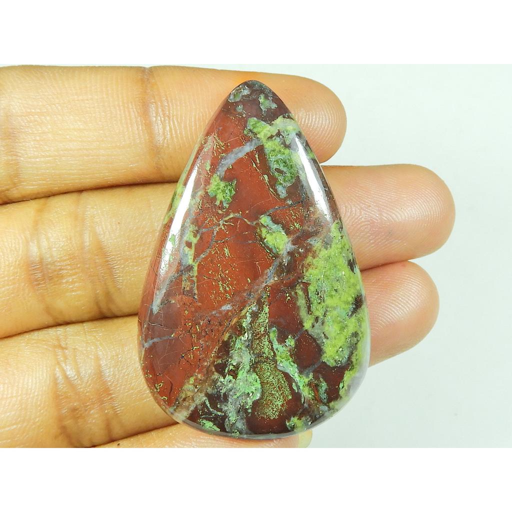 27X42X05 MM Jasper Natural Dragon Formă Pară Cabochon Piatră Prețioasă Liberă 57Cts. SY-499