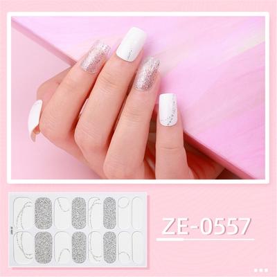Nail Polish Sticker Self-Adhesive Nail Sticker Manicure Sticker Full Nail Wraps Waterproof Nail Strips with Nail File