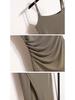 Plus Size Slimming Camisole Dress - Women's Waist-Cinched Spring/Summer Slit Outerwear Skirt