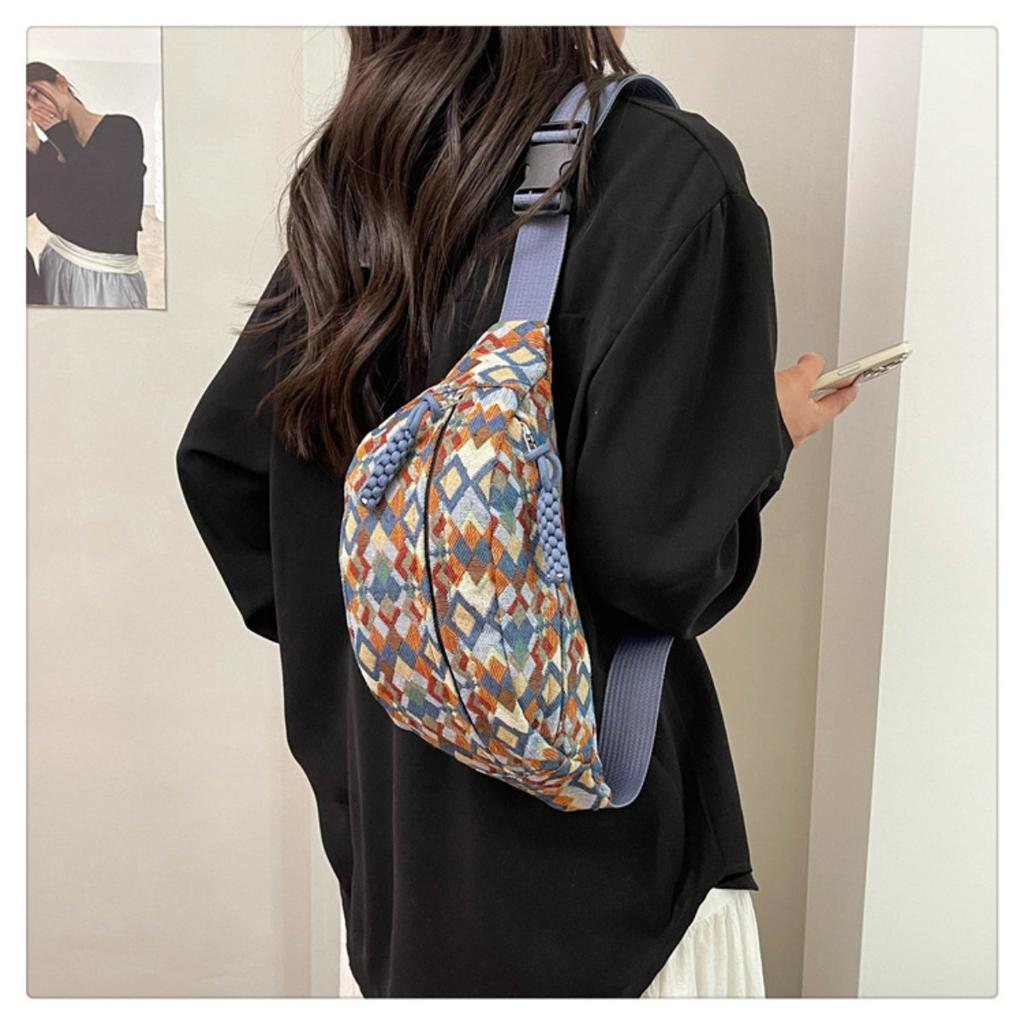 Retro Ethnic Style Chest Bag, Trendy Brand, Large Capacity Crossbody Bag, Men's and Women's Casual Waist Bag, New Sports Style Shoulder Bag