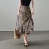 SOFSIL Women's Leopard Print A-line Midi Skirt