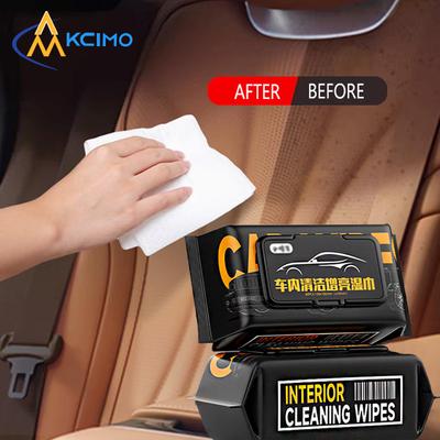 Toallitas de limpieza para el interior del coche, 1 unidad, para el salpicadero, el asiento, la consola de cuero, la alfombra, descontaminación, herramienta de limpieza desechable para la limpieza del coche.
