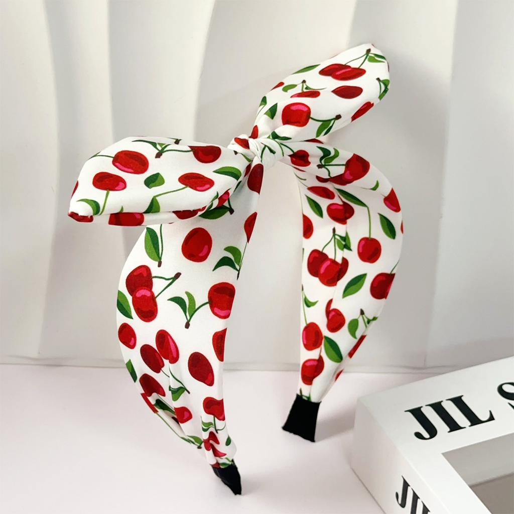 New Paisley Headband for Women Wide-Brimmed Floral Print Hairband with Bow Tie and Rabbit EarsTurban Headwrap Girls Accessories