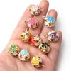 10 Stück/Los 14mm Hohl Emaille Blume Glocke Anhänger Bunt Klingelglocke Für Schmuckherstellung DIY Armband Halskette Schlüsselanhänger