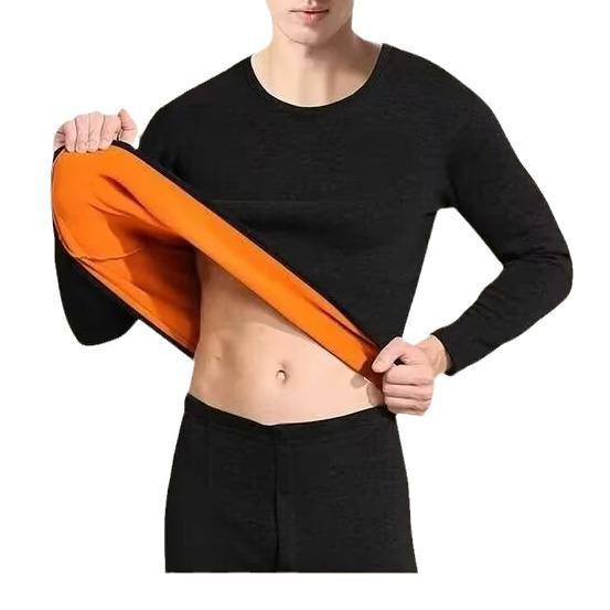 Completo intimo termico da uomo: Maglione in Cotone Ispessito, Foderato in Velluto, Anti-Freddo per l'Inverno