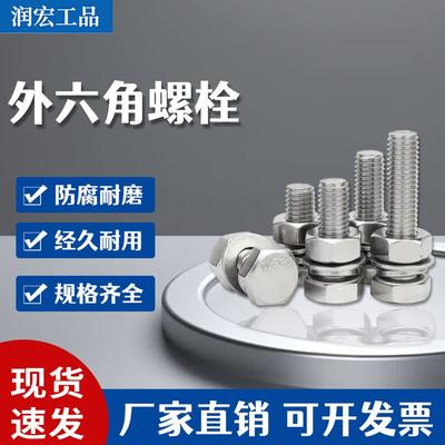 304 Stainless Steel Hexagon Bolt & Nut Set