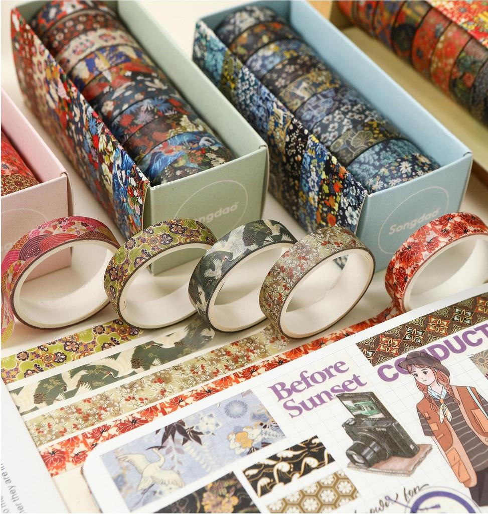 10 Rollen Kyoto Ukiyo-e Washi Tape Set Japanische Traditionelle Kunst Retro Welle Floralmuster Masking Tape für Tagebuch Album