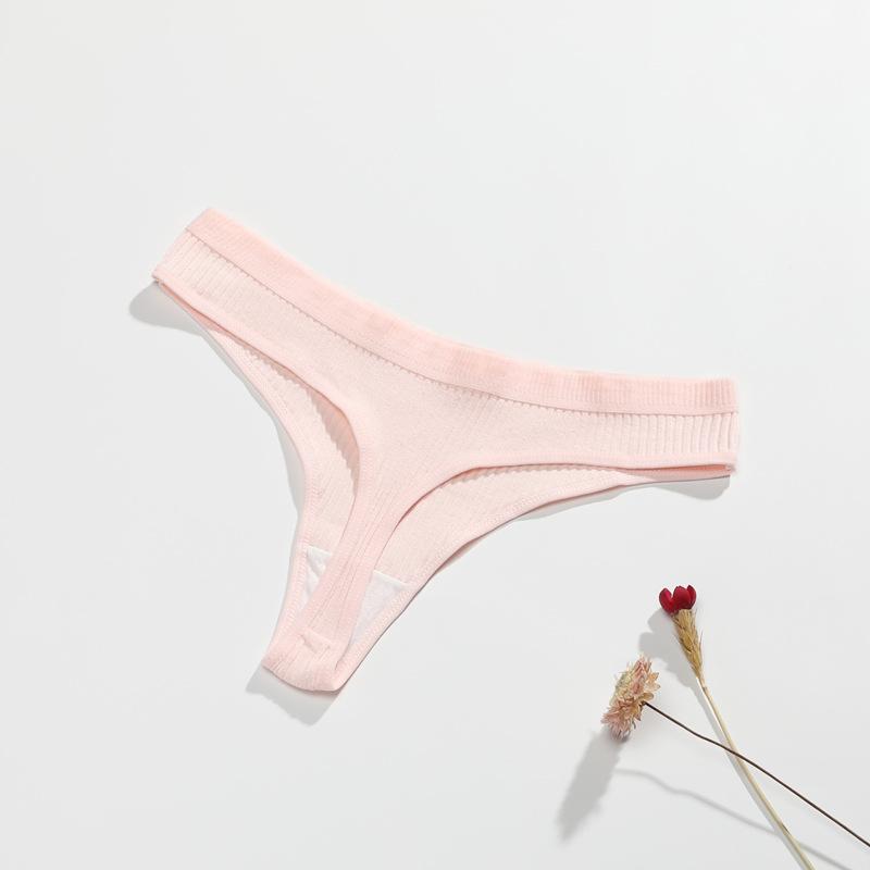 Thong Panties Girls Comfortable Belly Threaded Thongs Women'S Low Waist Breathable Pure Cotton T-Pants