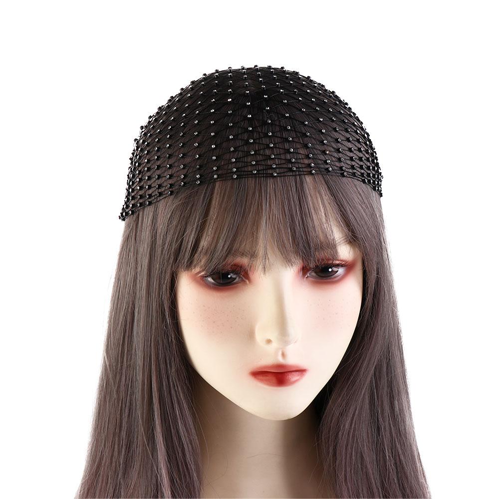 Headwrap Girl Hair Accessories Summer Hair Nets Bohemian Mesh Head Scarf Cap Rhinestone Headband Bling Turban Women Hair Scarf