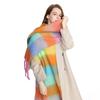 Winter Scarf Men Women Cashmere Warm Rainbow Hairy Pashmina Blanket Wraps Female Thick Soft Bufanda Tassel Shawl Poncho Echarpe