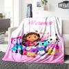 Coperta Personalizzata con Nome Personalità Gabby's Dollhouse Morbida e Calda per Divano, Ufficio, Letto, Viaggio, Pausa Pranzo, Regalo Adatto a Tutte le Stagioni